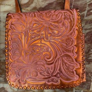 Patricia Nash Crossbody handbag, in a gorgeous coral color!